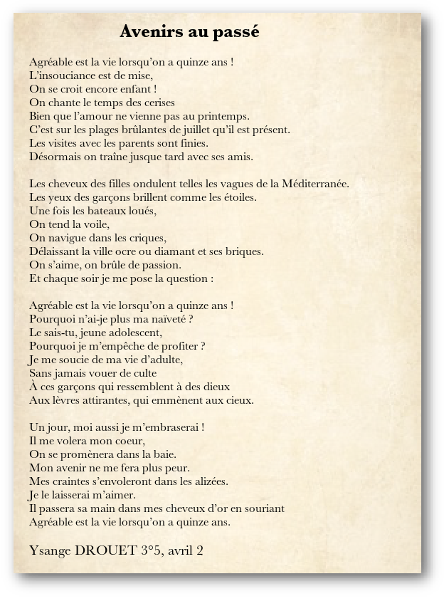 Poemes Des Eleves De 3e1 Et 3e5 College Jean Monnet